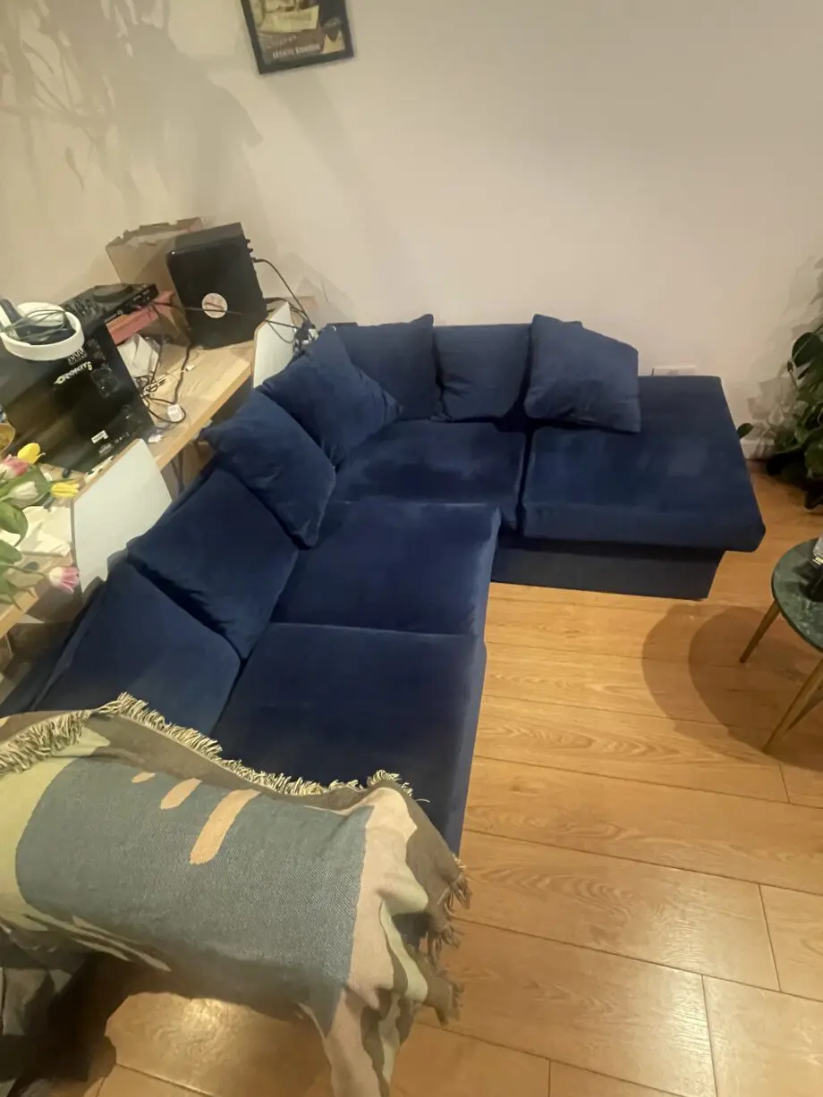 Blue Velvet Corner sofa