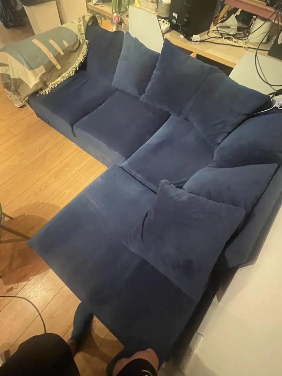 Blue Velvet Corner sofa