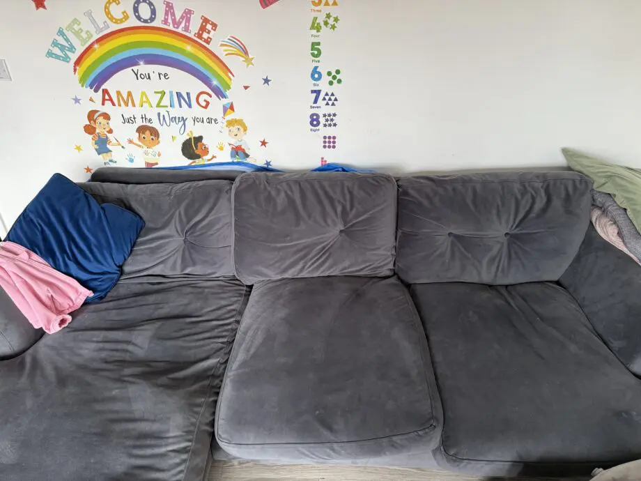 DFS GREY L SHAPE SOFA