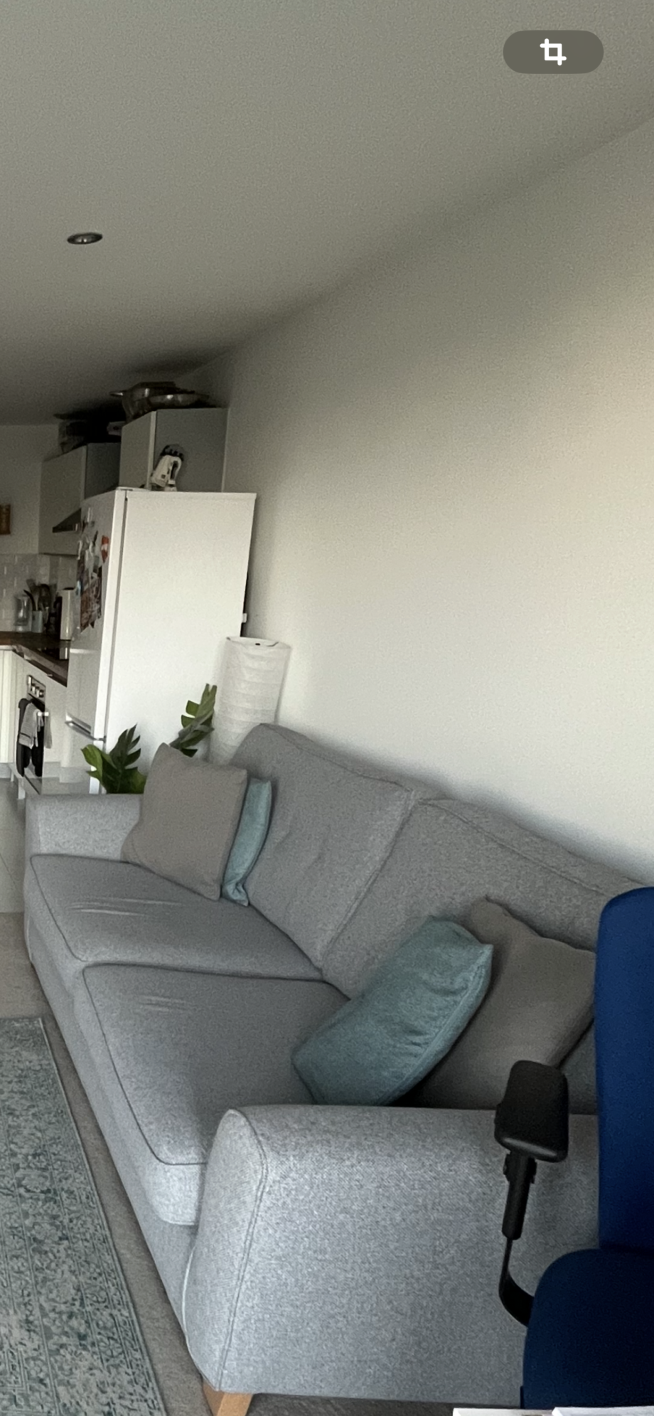 4 Seater Silver Grey Fabric Sofa, Light Legs. DFS Jayce.