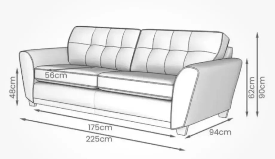 4 Seater Silver Grey Fabric Sofa, Light Legs. DFS Jayce.