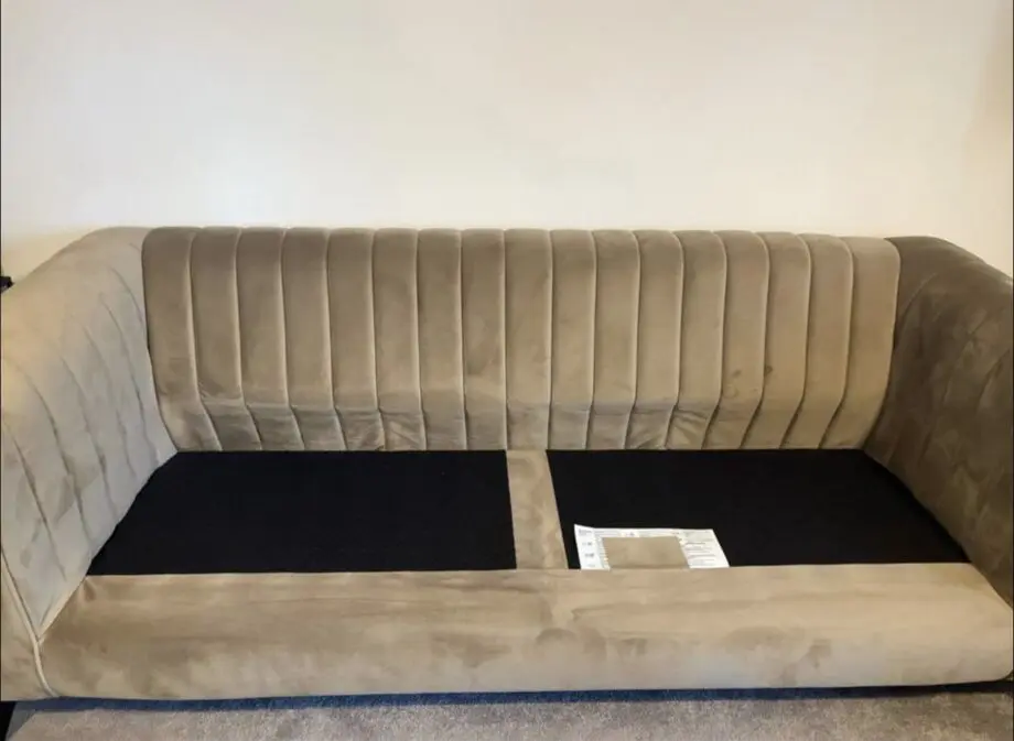 Mink 3 seater sofa with matching ‘cuddle’ chair