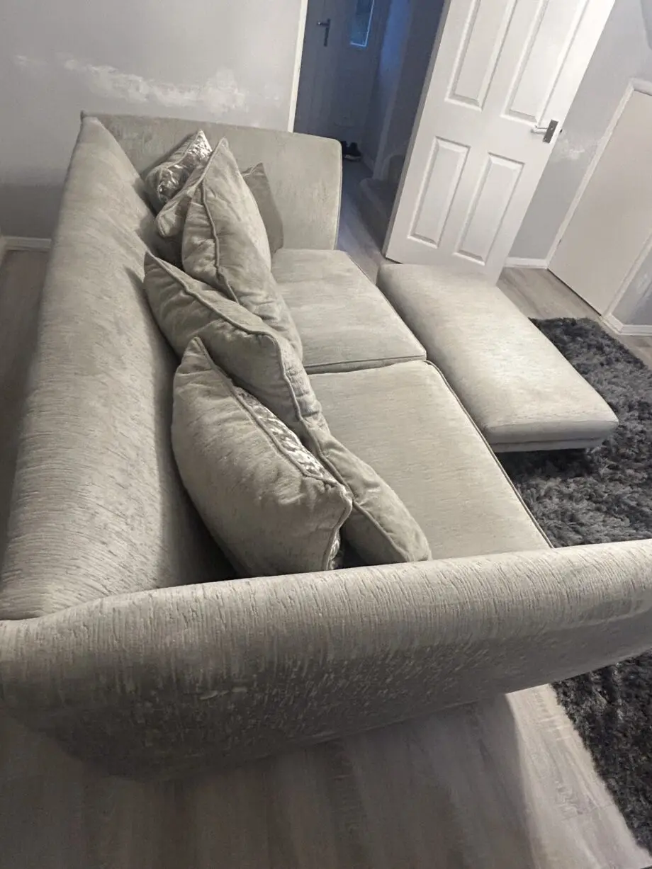 DFS Grey 4 Seat Sofa & Footstool