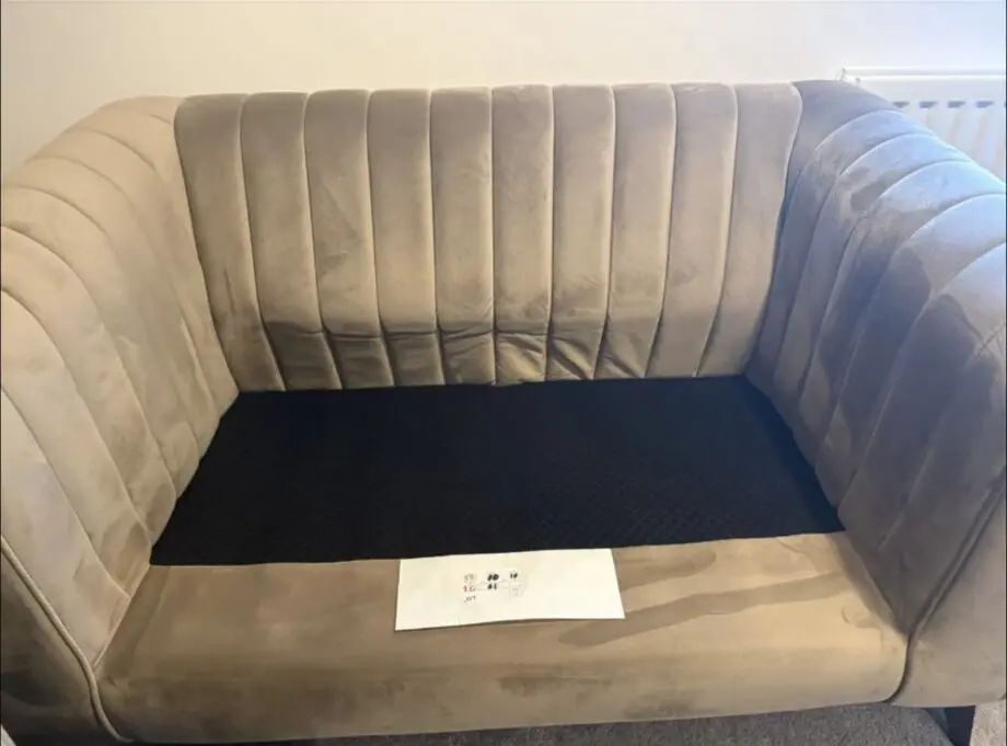 Mink 3 seater sofa with matching ‘cuddle’ chair