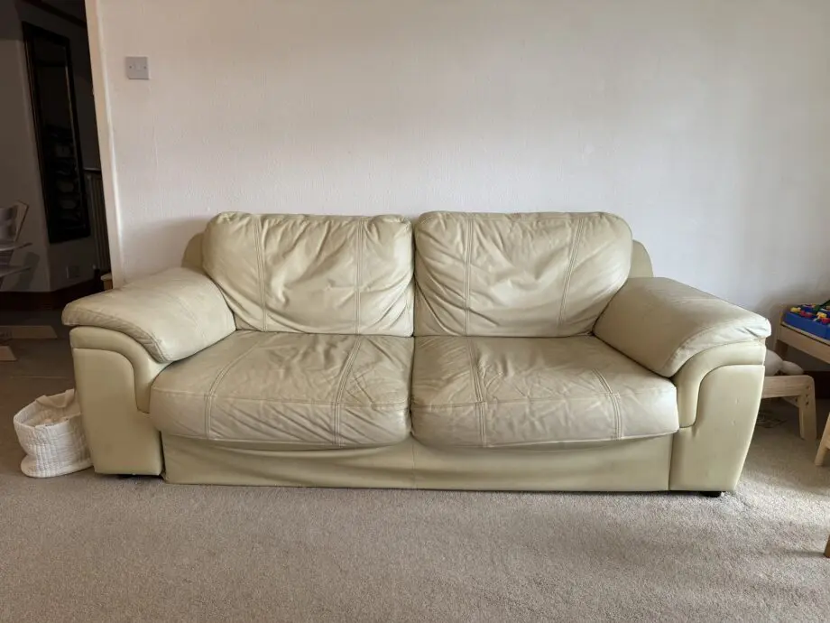 Cream Leather Sofa