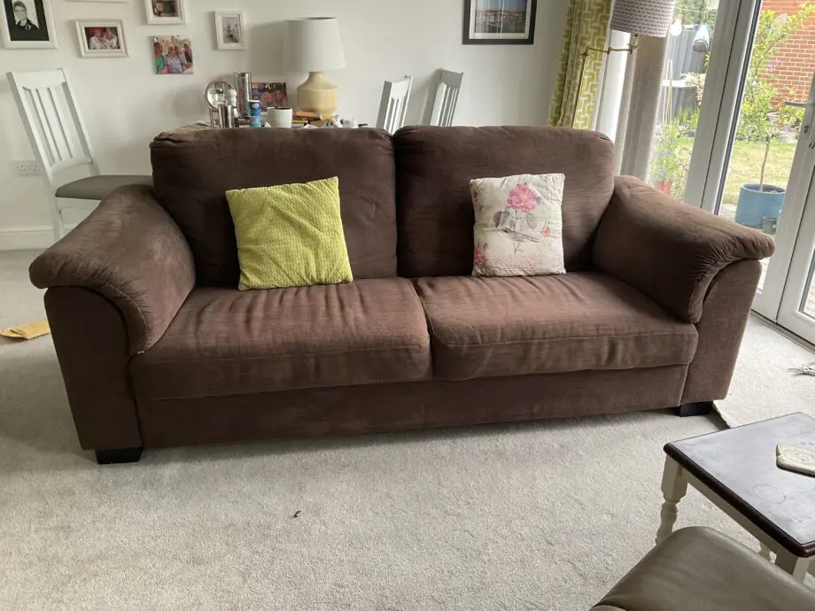 Chocolate Brown three seater sofa