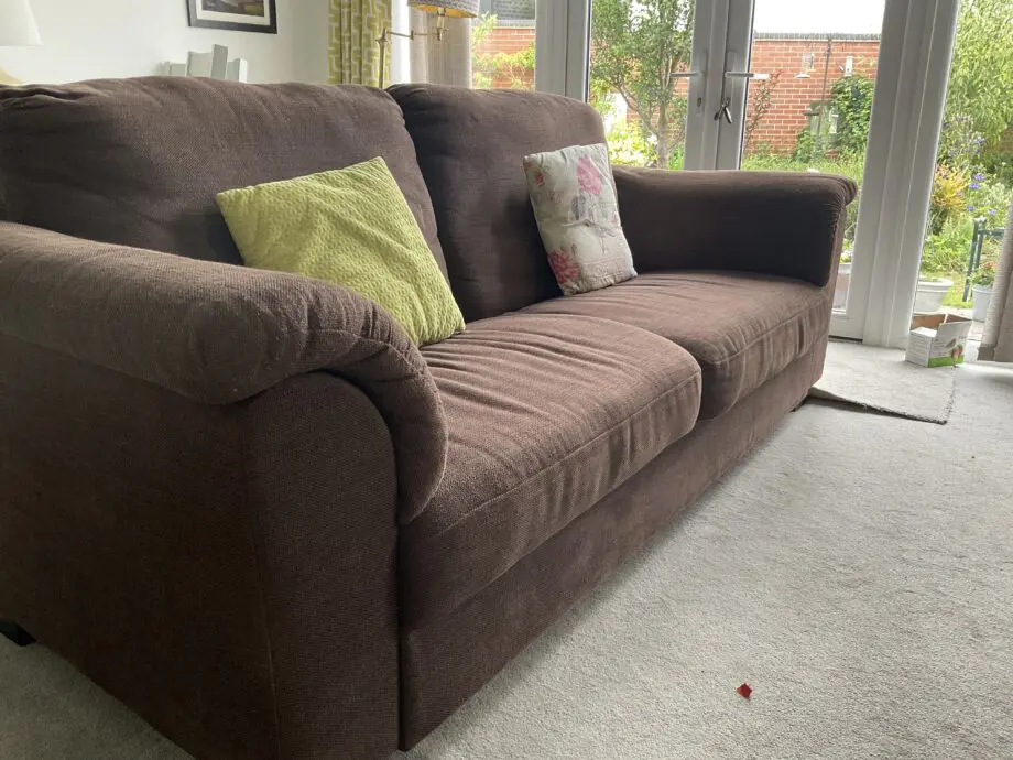 Chocolate Brown three seater sofa