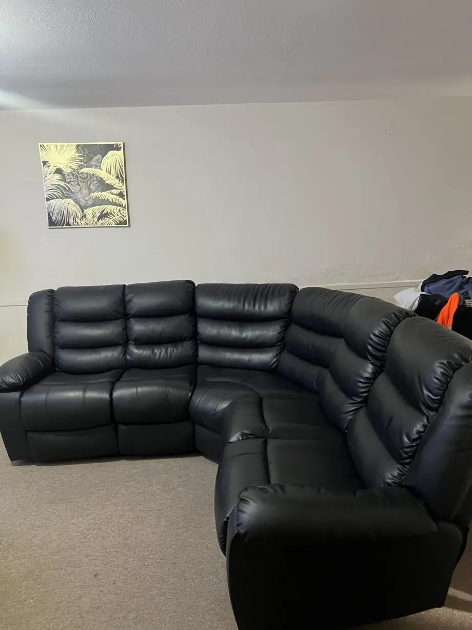 5 seater leather reclining corner sofa