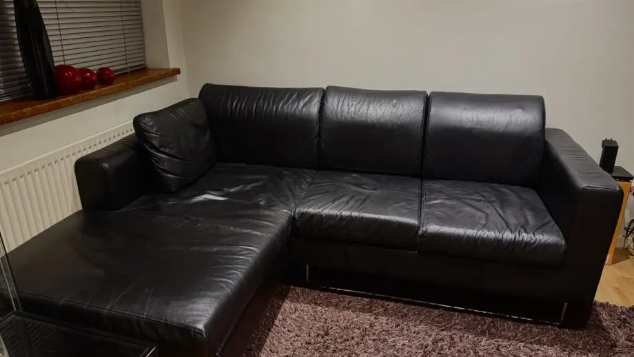 Dwell Black Left Hand Facing Corner Sofa
