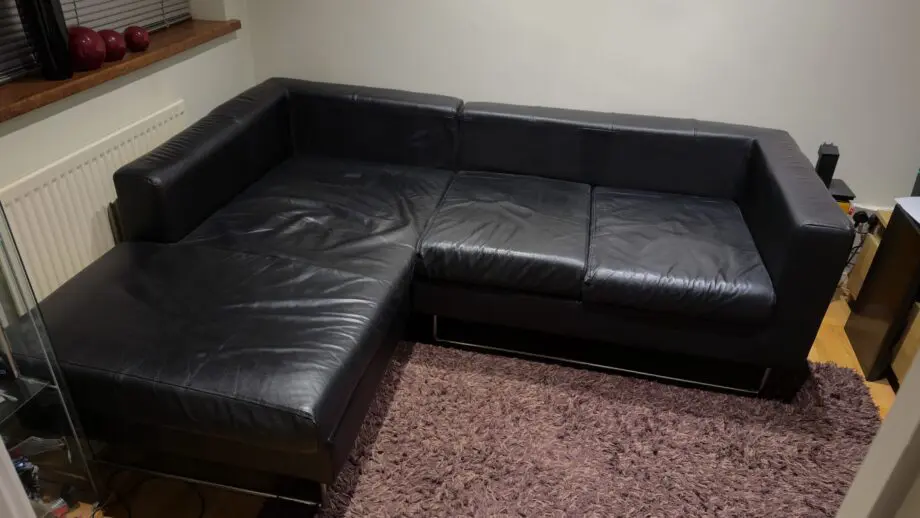 Dwell Black Left Hand Facing Corner Sofa