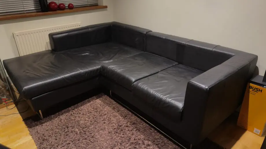 Dwell Black Left Hand Facing Corner Sofa