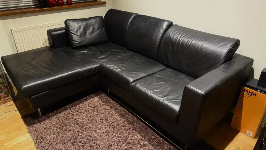 Dwell Black Left Hand Facing Corner Sofa