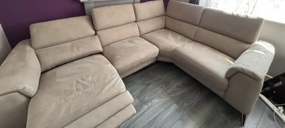 Dfs Tahiti Right Hand Corner Sofa with Recliner, Colour Stone, Material Arizona