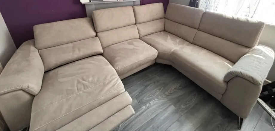 Dfs Tahiti Right Hand Corner Sofa with Recliner, Colour Stone, Material Arizona