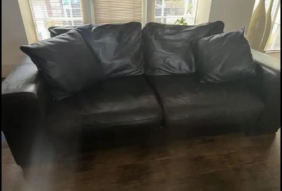 Natuzzi two 3 Seaters and square footstool Dark brown leather