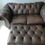 Winchester Leather Chesterfield Sofa with Footstool.