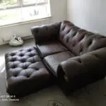 Winchester Leather Chesterfield Sofa with Footstool.