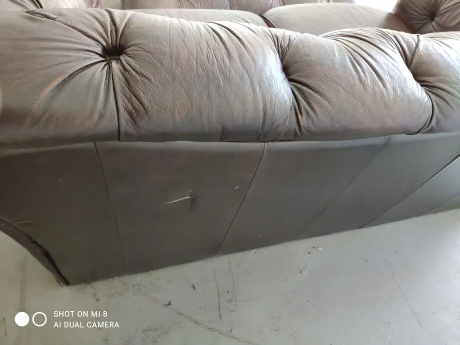Winchester Leather Chesterfield Sofa with Footstool.