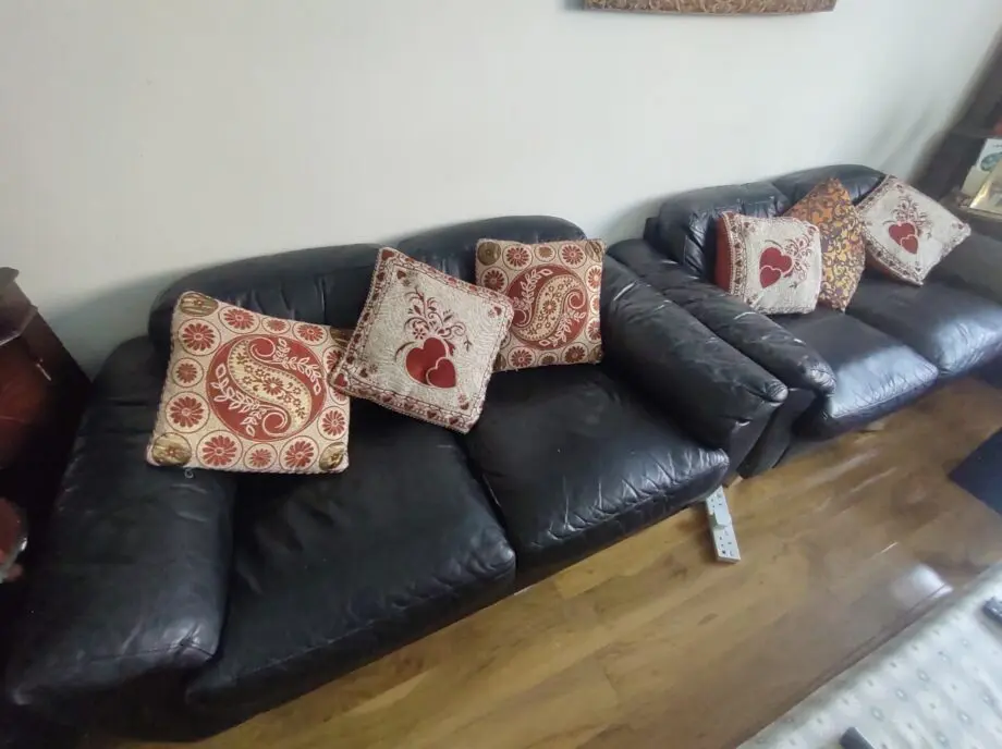 Argos 2 seater Faux leather black Sofas