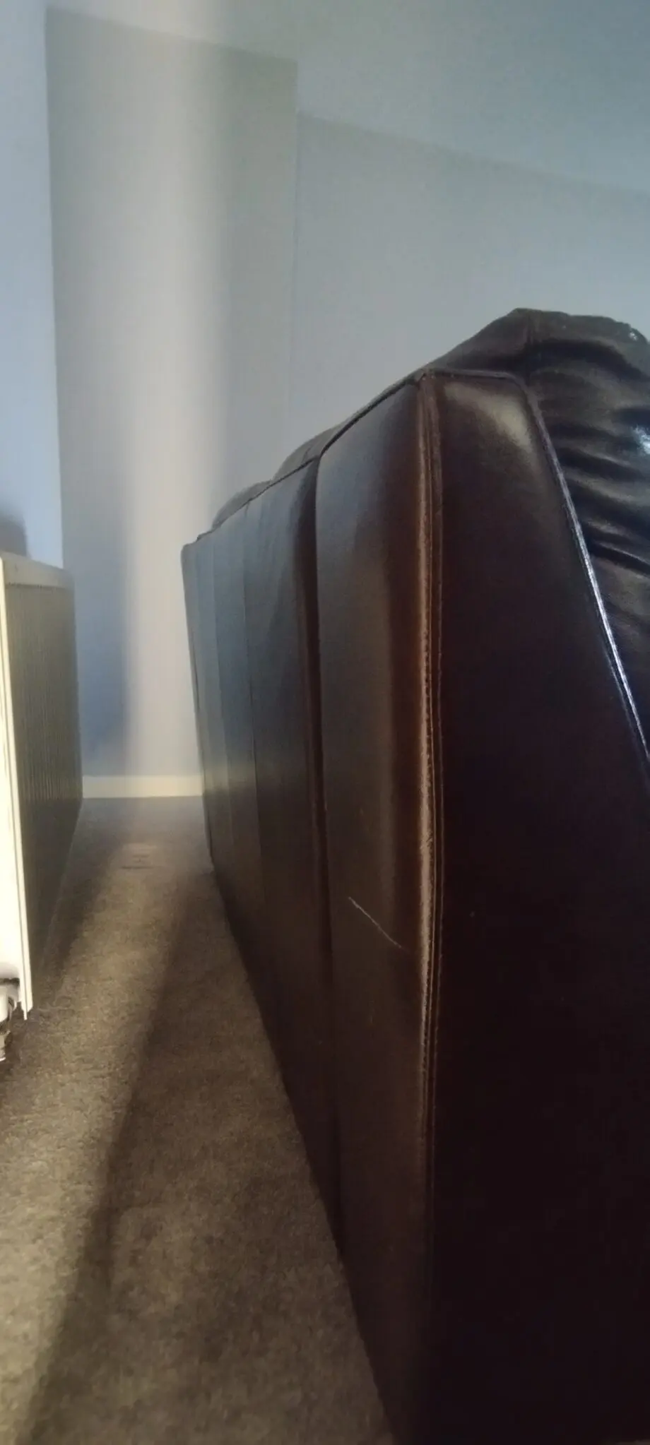 Brown leather DFS sofa