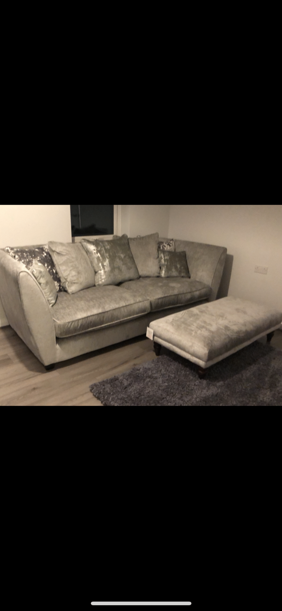 DFS Grey 4 Seat Sofa & Footstool