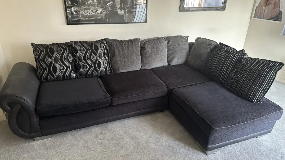 DFS Grey 3 seater corner sofa