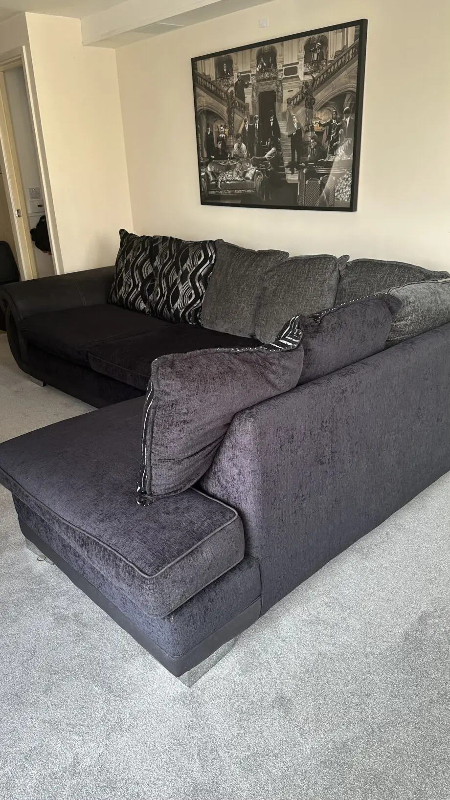 DFS Grey 3 seater corner sofa