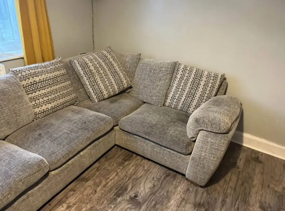 Beige colour corner sofa