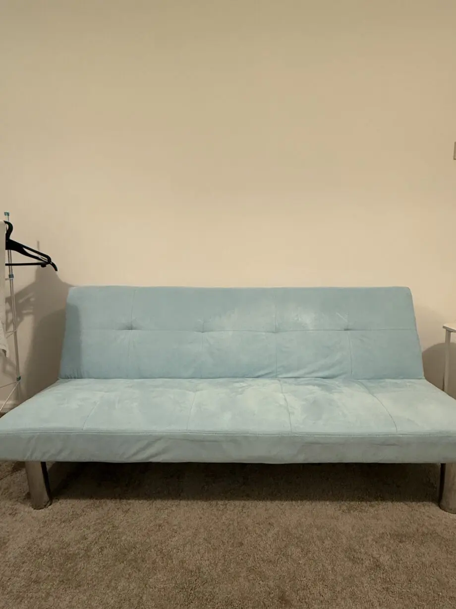 Faux Suede Canterbury 3-Seater Blue Fabric Sofa Bed