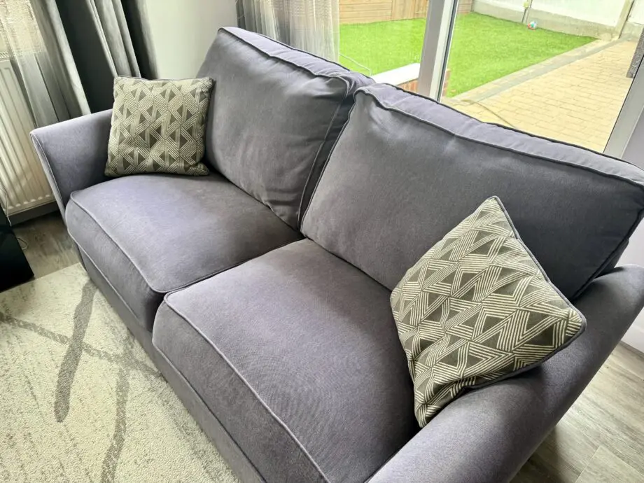 Oak Furniture- Jasmine 3 Seater Sofa Bed (double size) with Deluxe Mattress. Grey/Silver