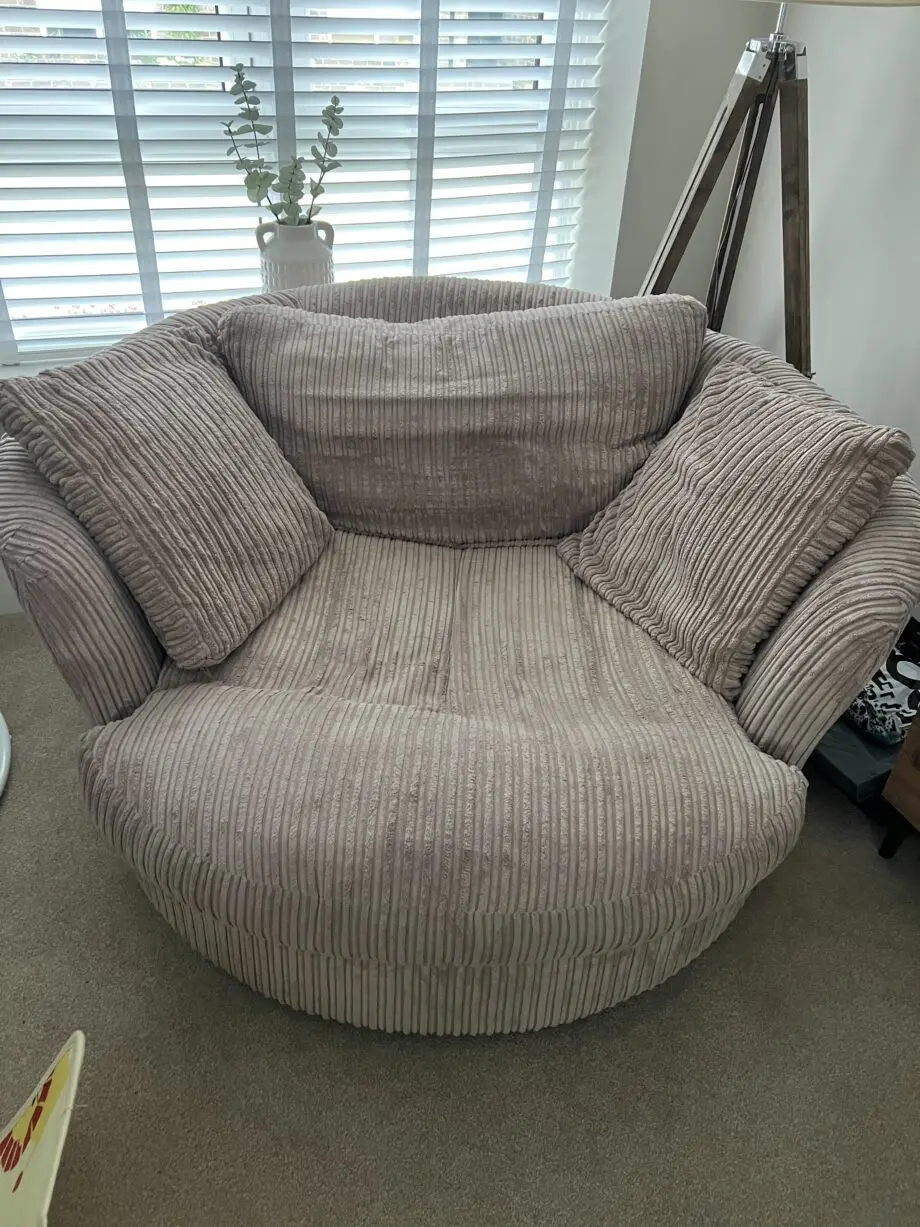 Fabric Swivel Sofa Loveseat with Swivel Function, Large Cuddle Chair Sofas in Teddy Jumbo Cord Fabric