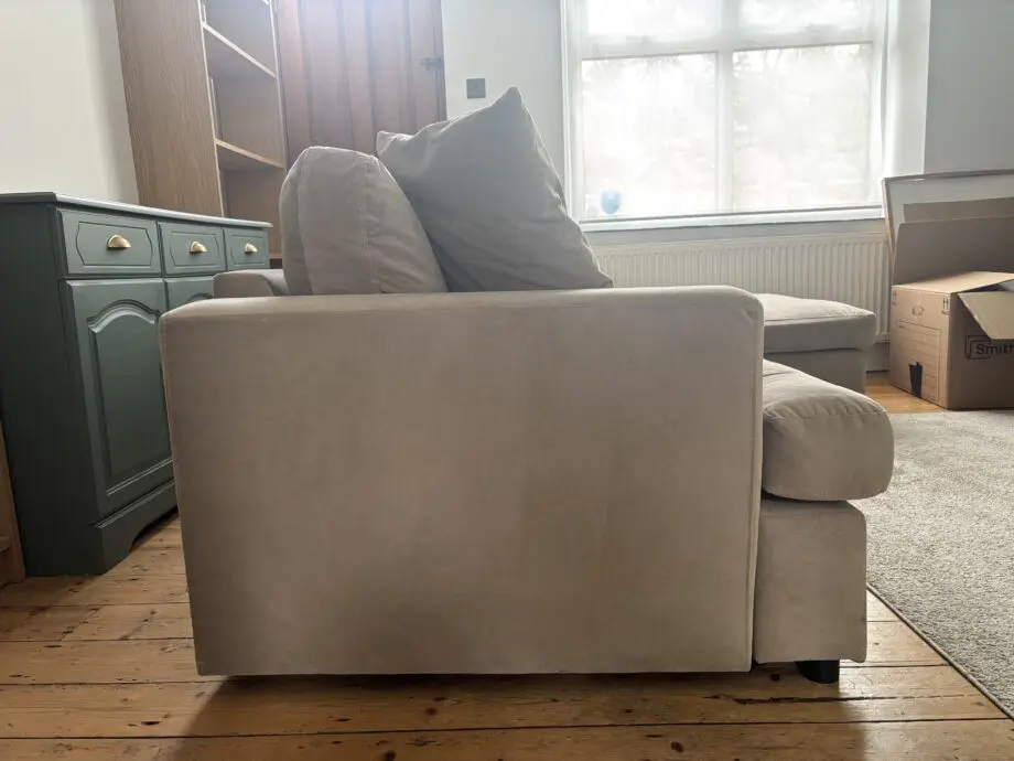 DFS oatmeal three seater L shape sofa