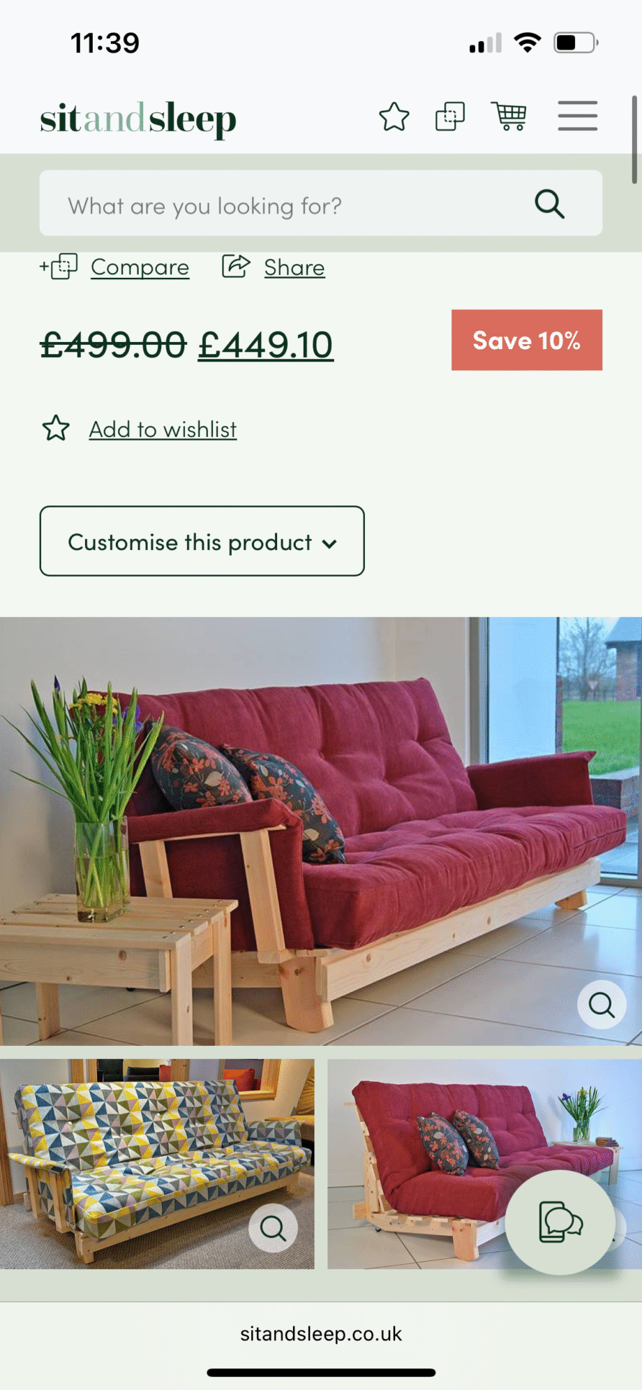 Sit and Sleep Roman 3 Seater Futon Sofa Bed
