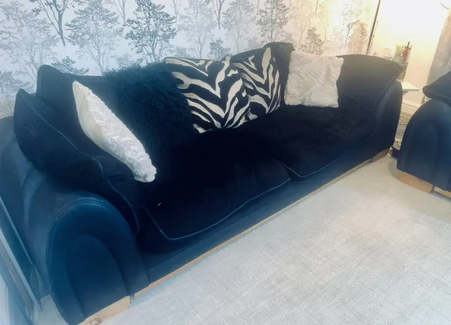Comfy Black & Leopard Print Sofa — Available Now!