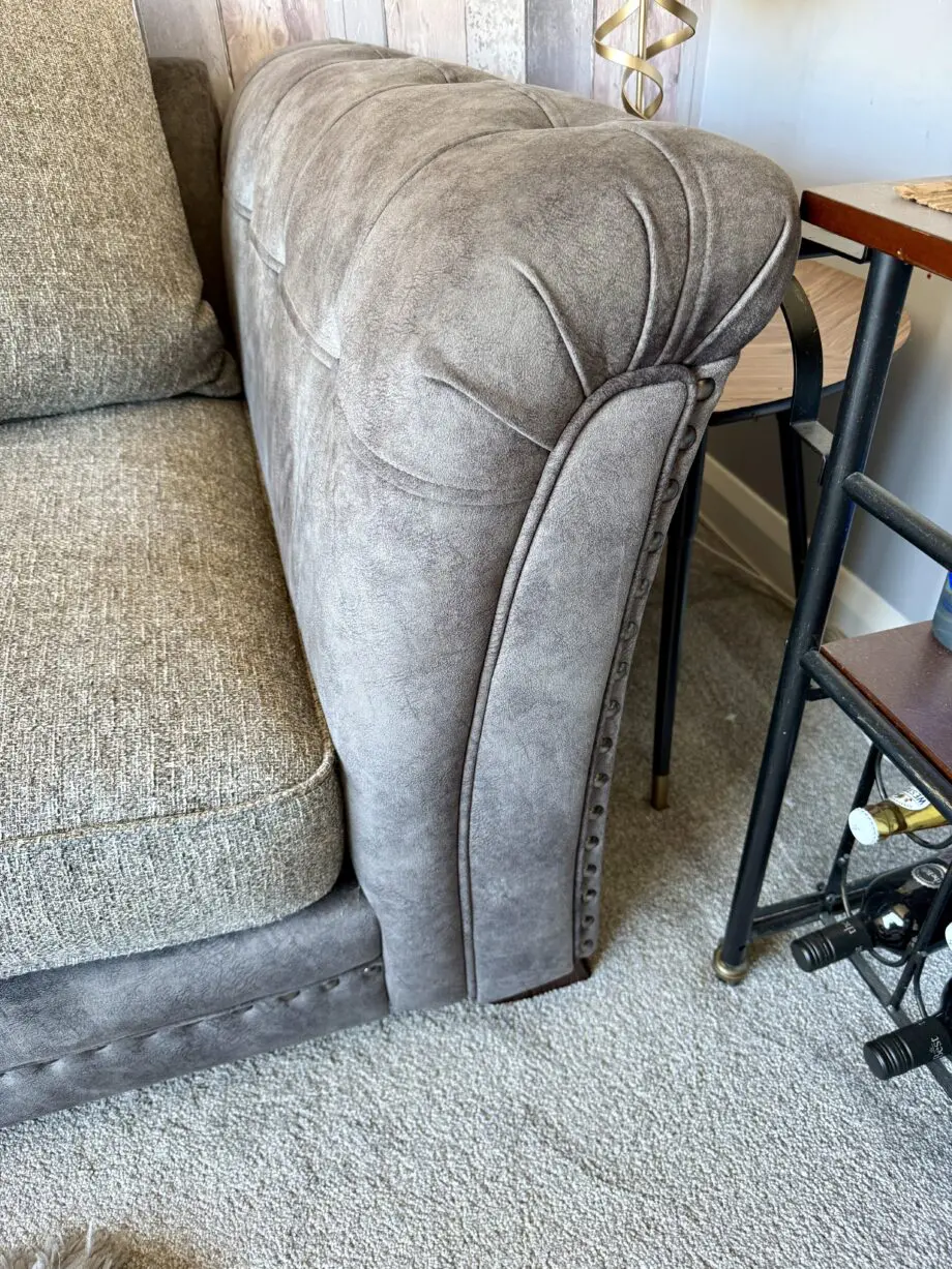 Leekes luxury charcoal fabric corner sofa