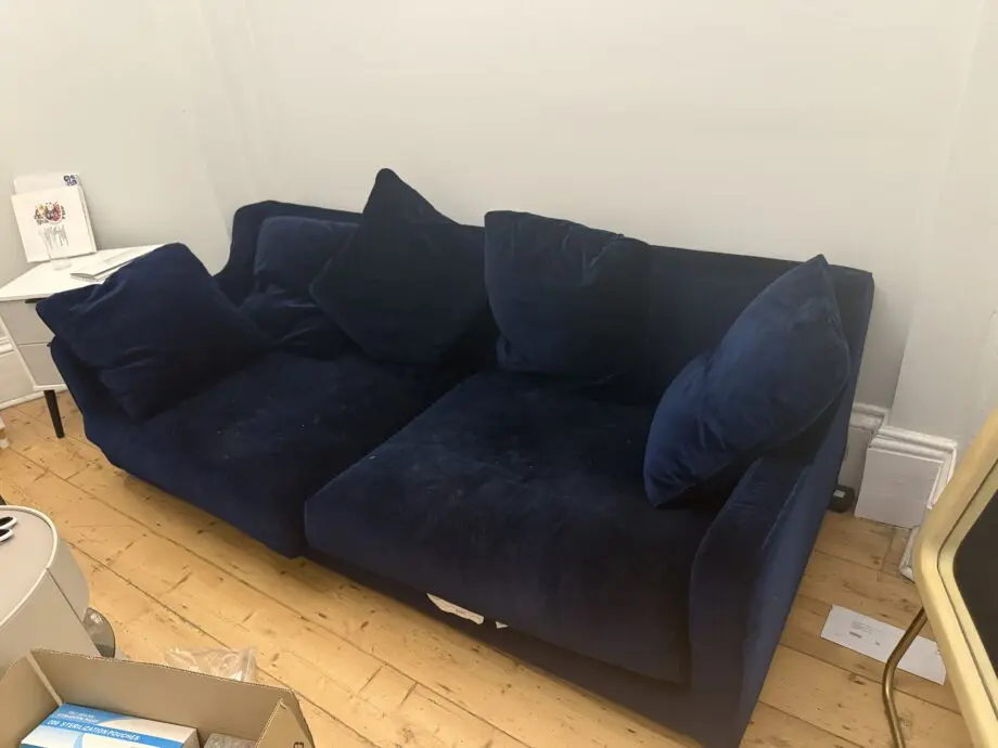 Habiti Navy blue velvet 3 seat sofa