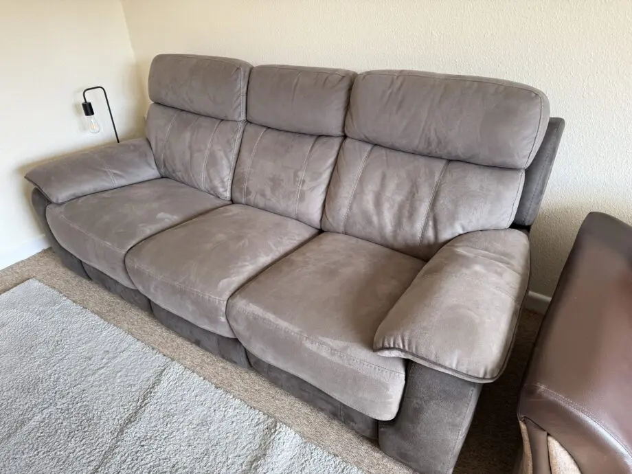 DFS Emery 3 seater manual recliner in 2 tone grey