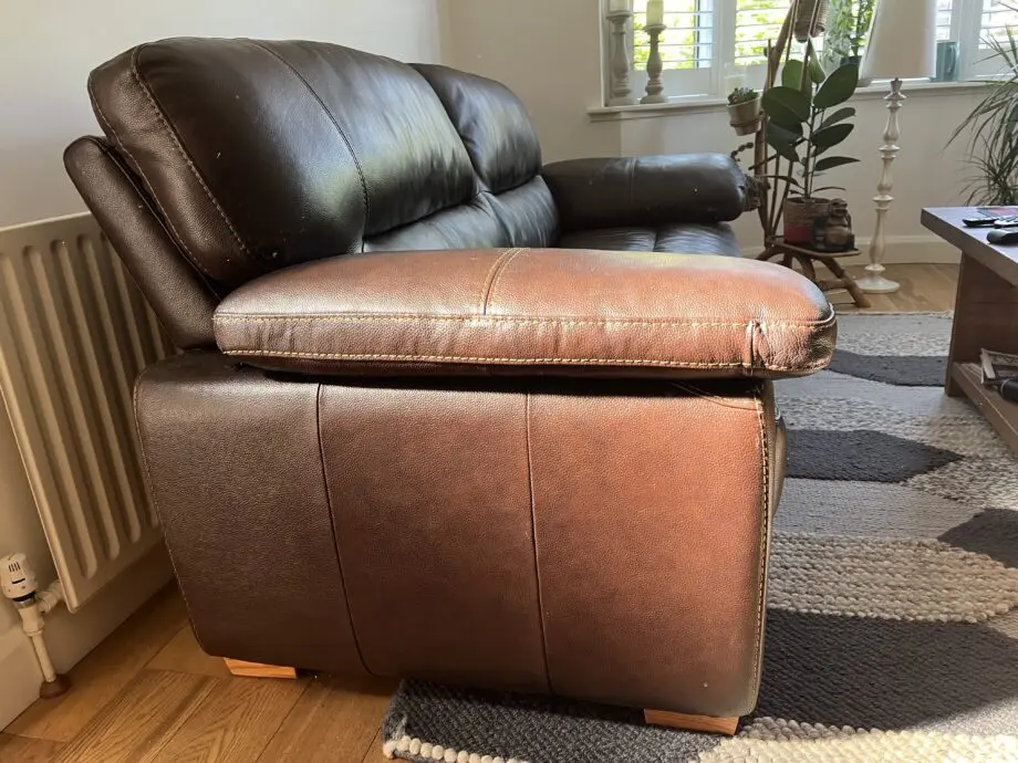 Furniture Village Dark Brown Leather Sfa