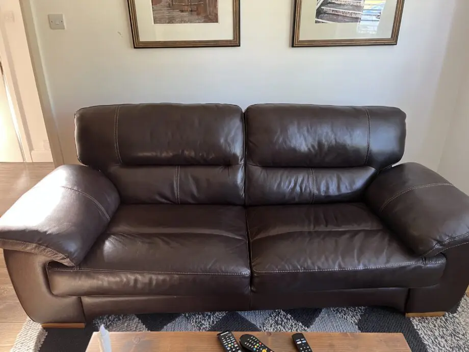 Furniture Village Dark Brown Leather Sfa