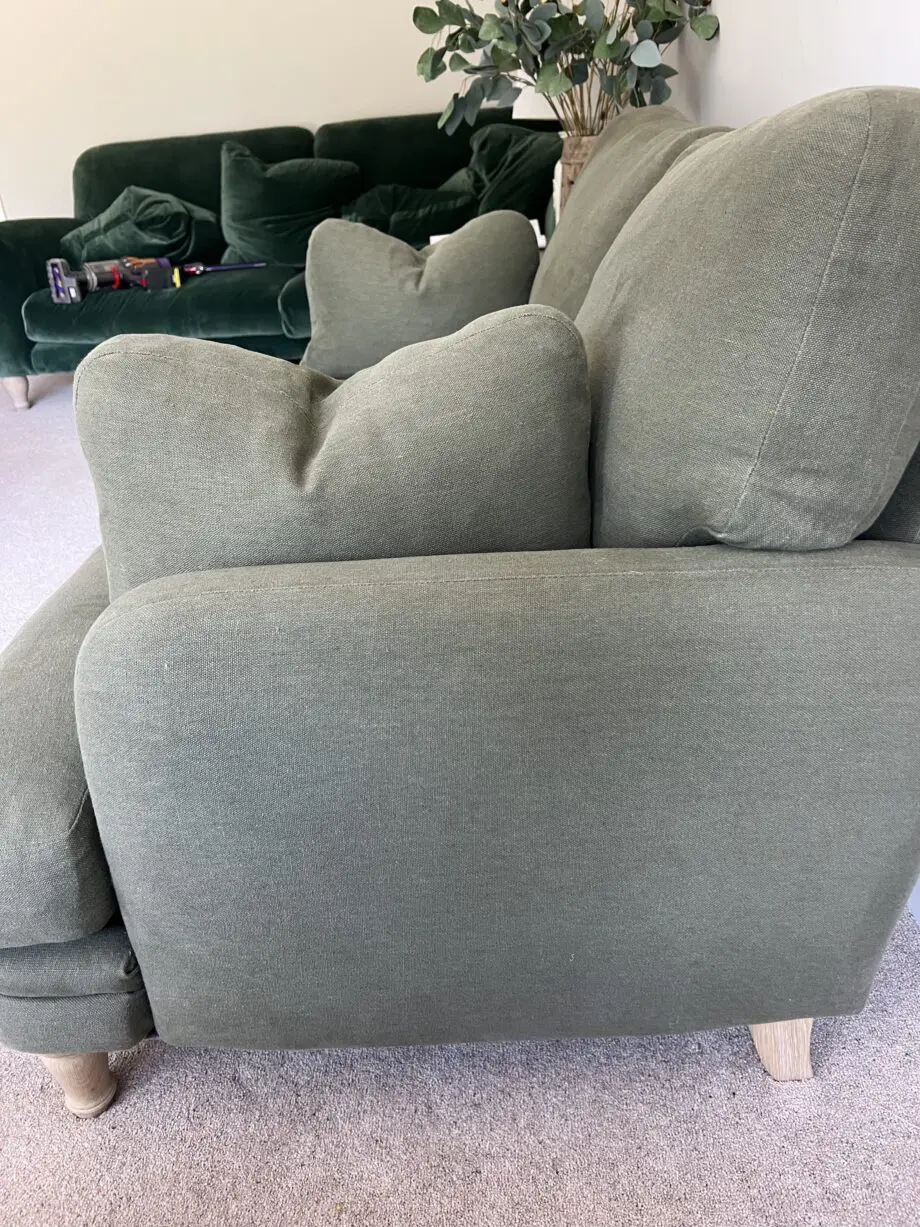 Loaf small squisharoo sofa in Baked Fig clever linen