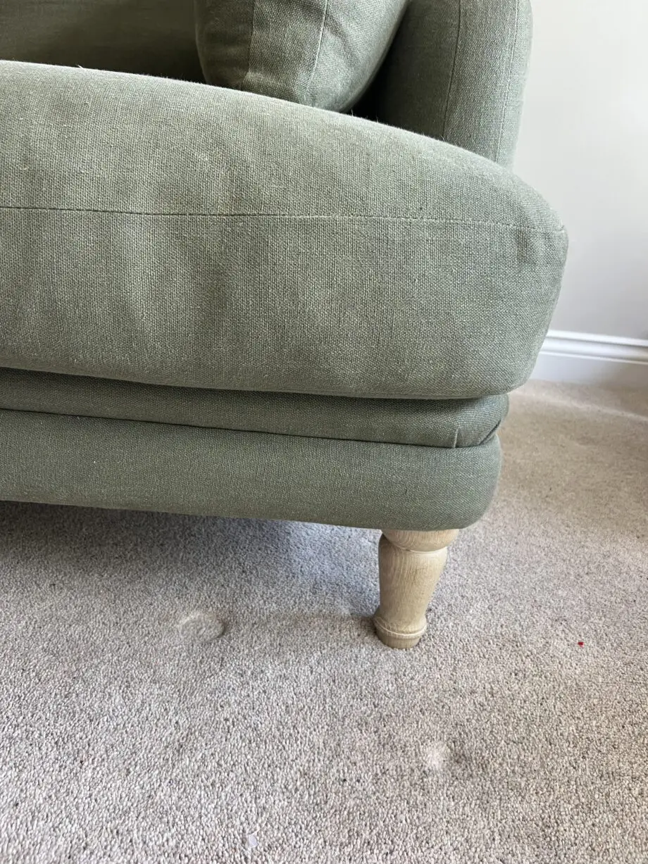 Loaf small squisharoo sofa in Baked Fig clever linen