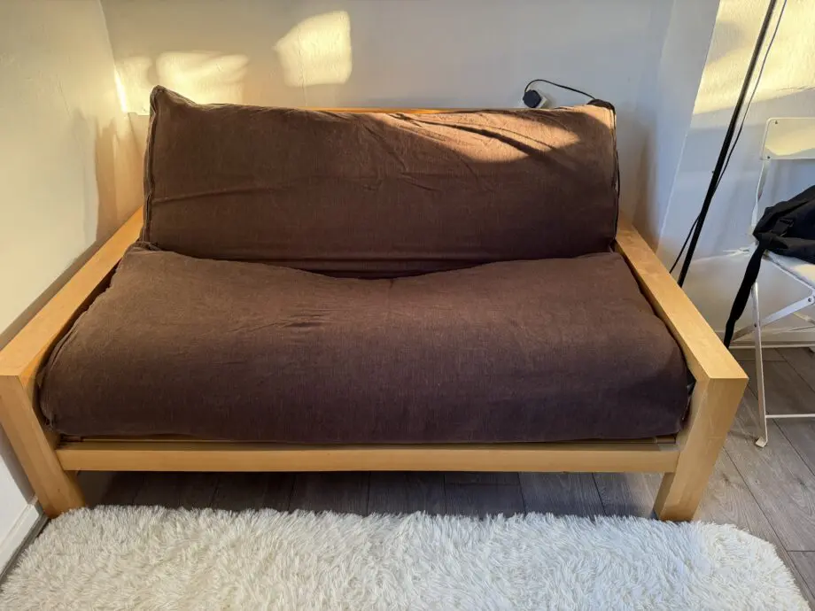 ORIGINAL FUTON - Quad - 2 Seater Birch Double Sofa Bed - COLLECTION ONLY! SW9