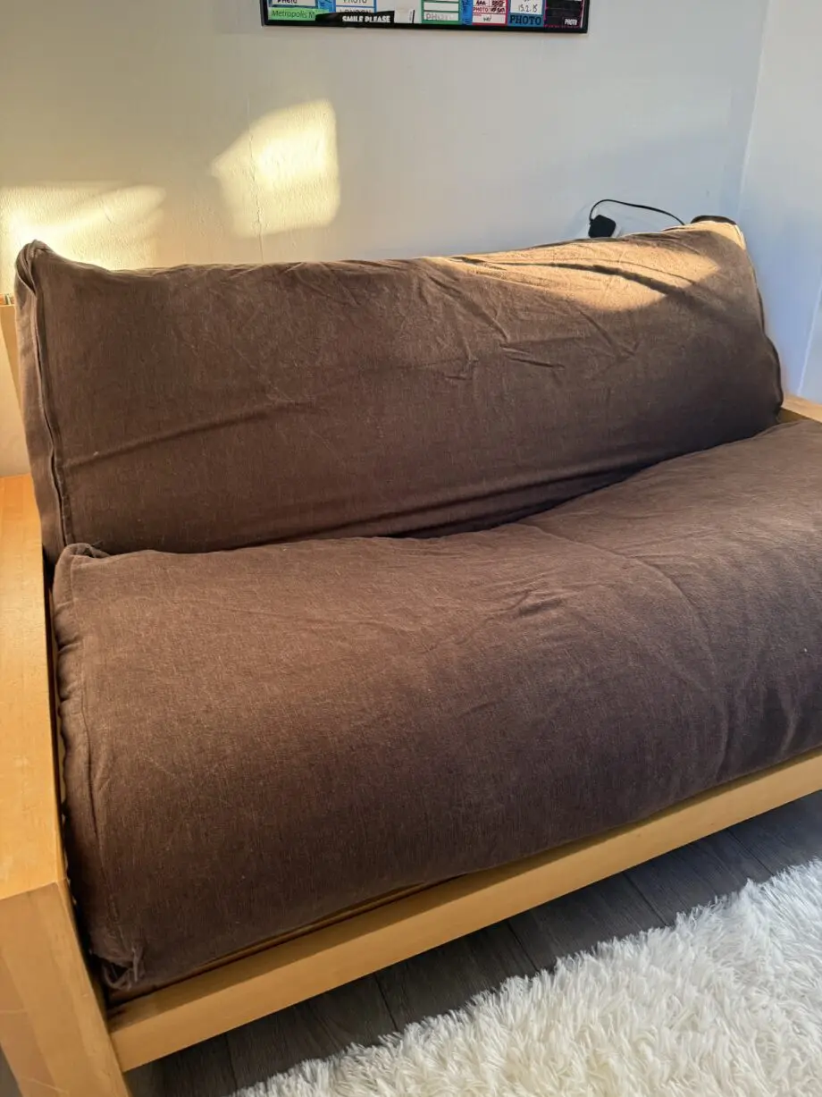 ORIGINAL FUTON - Quad - 2 Seater Birch Double Sofa Bed - COLLECTION ONLY! SW9