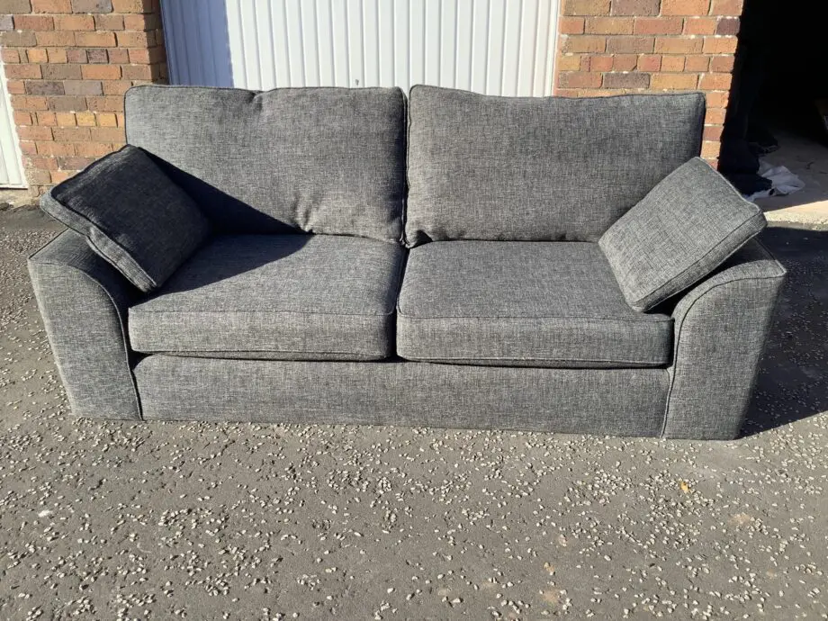 2 x three seater fabric sofas
