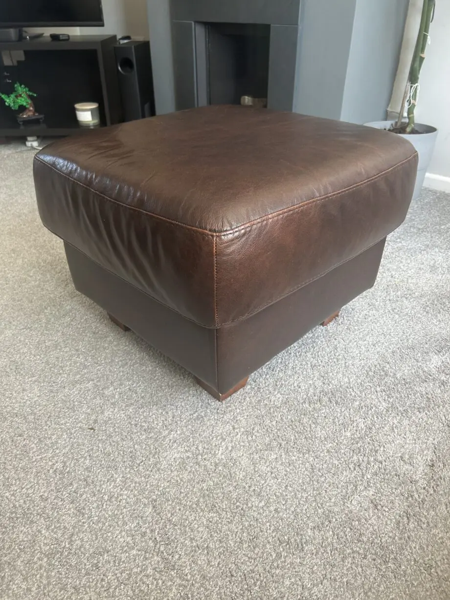 Brown leather sofa set (3&2 seater sofa’s + footstool)