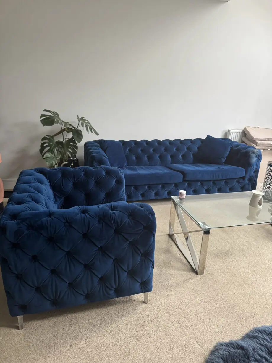 Oak Furniture Amara Royal Blue 3 Seater