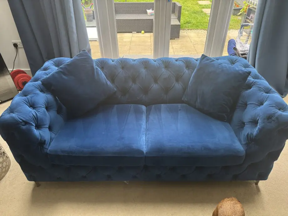 Oak Furniture Village Amara Blue 2 Seater Sofa