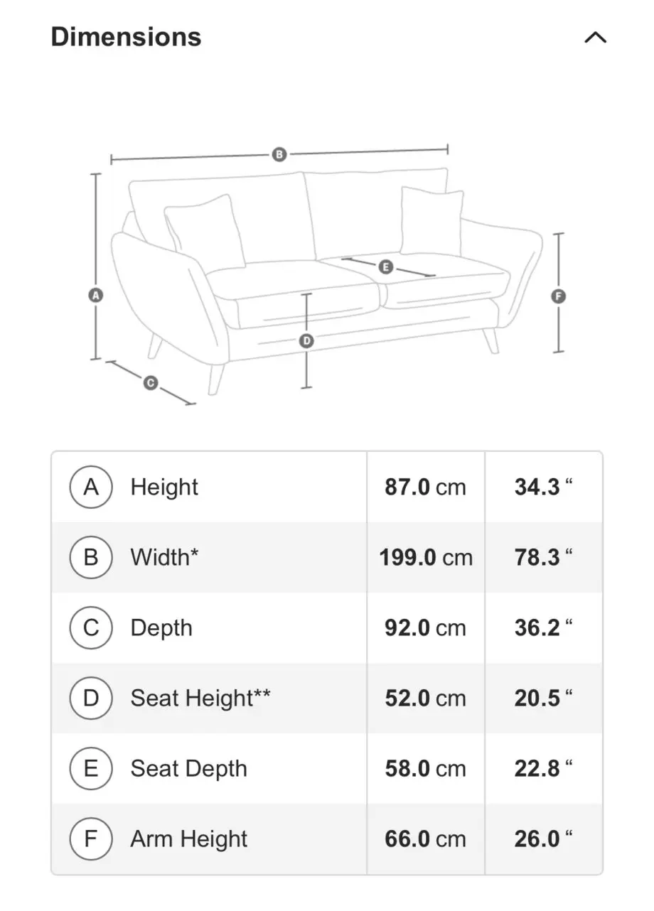 SCS Theo 3 Seater Sofa in Chocolate