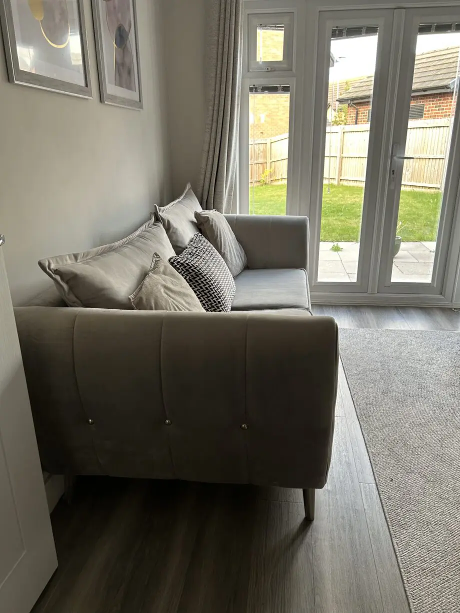 Sofology Gabrielle 3-seat sofa, loveseat and footstool in grey