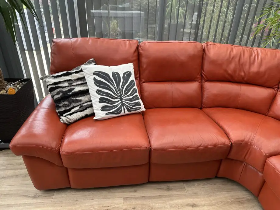 La-Z-Boy Burnt Orange Premium Leather Electric Reclining Corner Sofa